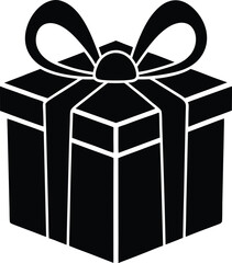 gift box with bow icon vector illustration