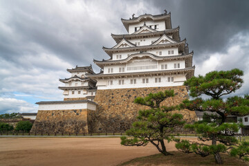 Himeji Castle ("White Egret Castle" or "White Heron Castle") on a sunny autumn day, Himeji, Hyogo Prefecture, Japan