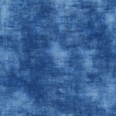 Abstract blue fabric texture with mottled, uneven dye distribution, showing variations in shade and subtle brushstrokes