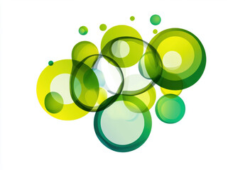 Bright green and yellow abstract circles create vibrant and dynamic composition, evoking sense of energy and creativity. overlapping shapes add depth and visual interest