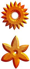 3d sun and star, flower shape