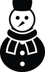 snowman scarf detail icon vector illustration