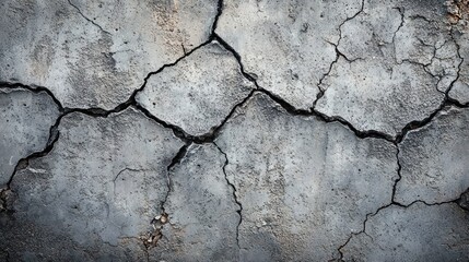Obraz premium Close-up of cracked dry earth surface showing deep fissures and rough texture indicating drought or soil desiccation