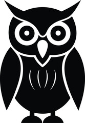 winter owl silhouette icon vector illustration