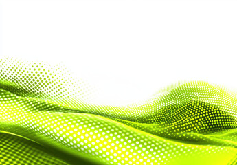 Obraz premium Vibrant green waves with dotted pattern create dynamic and energetic background, perfect for various design projects. abstract shapes evoke sense of movement and creativity