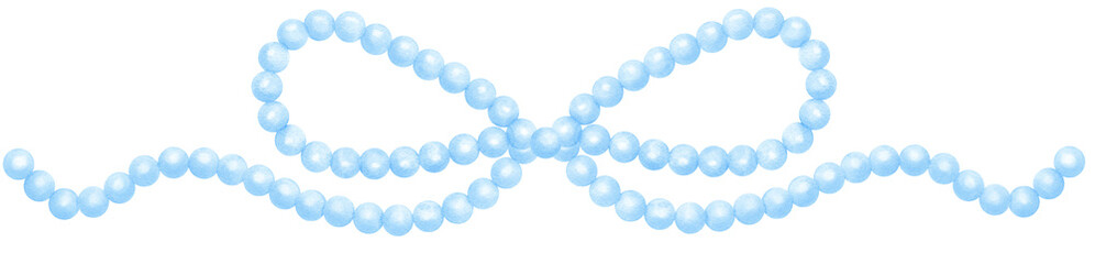 Cute Blue Pearl Bow Border Watercolor Vintage y2k Aesthetic