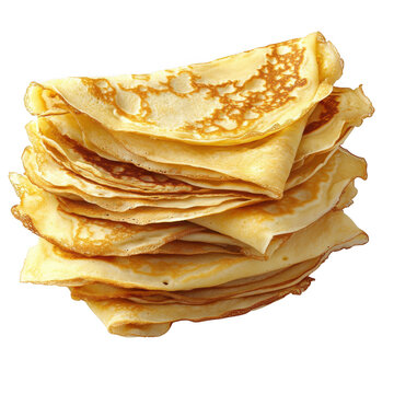 recommend clip art: Stack of golden brown pancakes isolated on transparent background