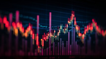 Analyzing stock market trends financial data visualization global finance digital graphs close-up view market insights