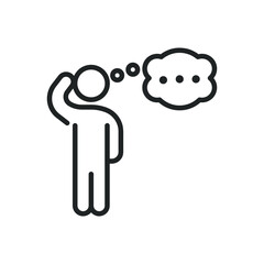 Thinking thin line icons. Editable stroke and Perfect pixel on transparent background