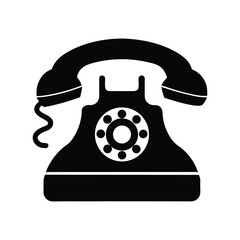 Retro Phone Wall Decal Vector Silhouette