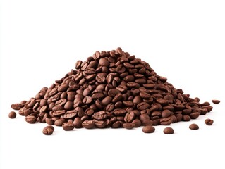 Naklejka premium Vector coffee beans pile in minimalist design on white background 
