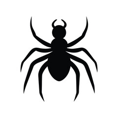Spider Halloween Sticker Vector Silhouette