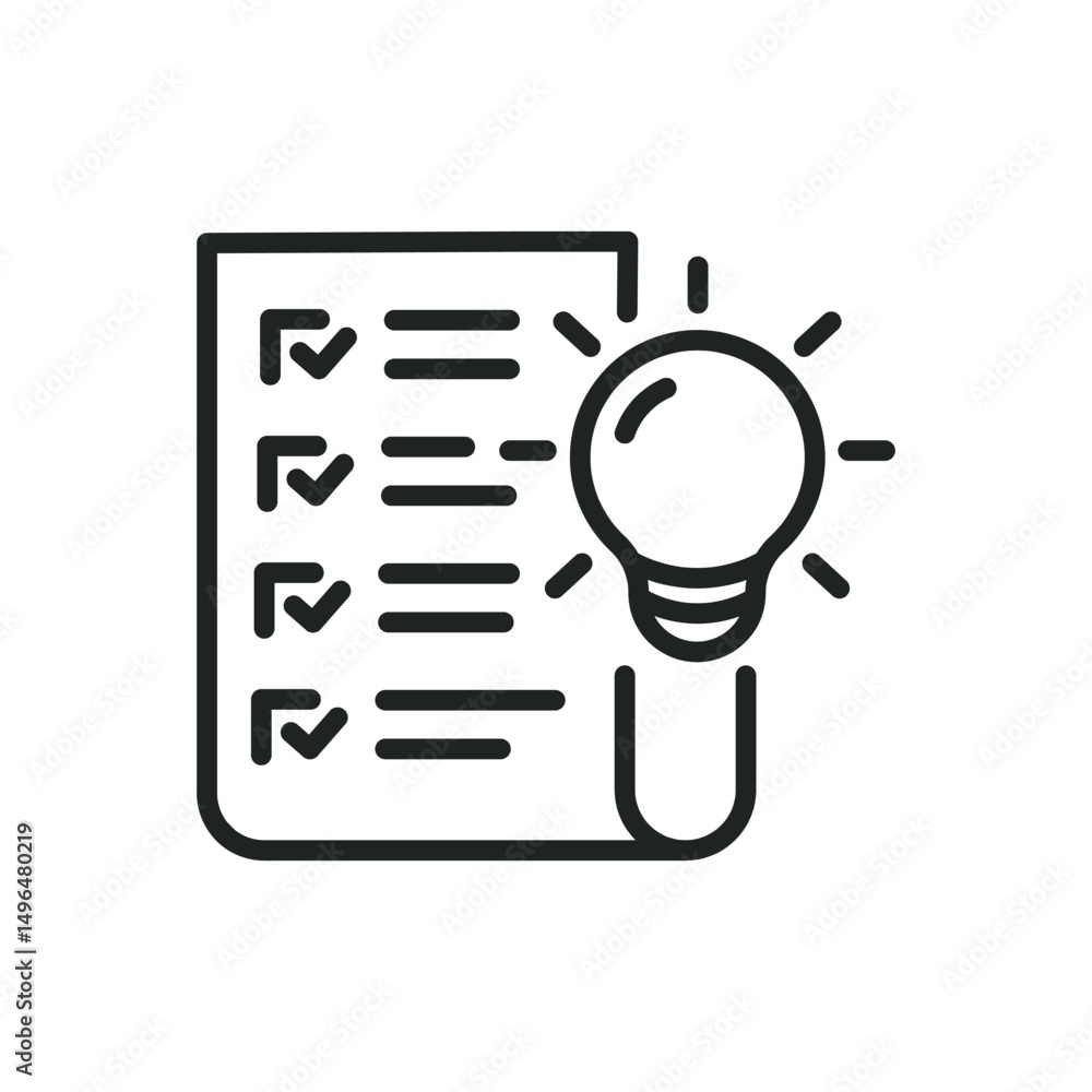 Aufkleber idea thin line icons. editable stroke and perfect pixel on transparent background