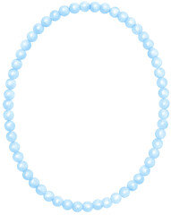 Blue Pink Pearl Frame Oval Shape watercolor