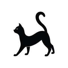 Stretching Cat Line Art Vector Illustration