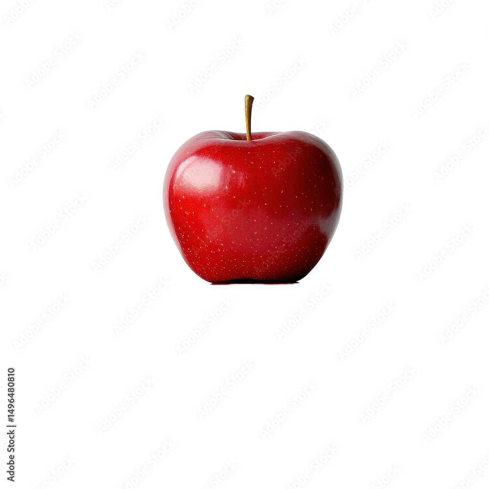 Poster red apple resting on a stack of books against a transparent background in a school setting, red appl