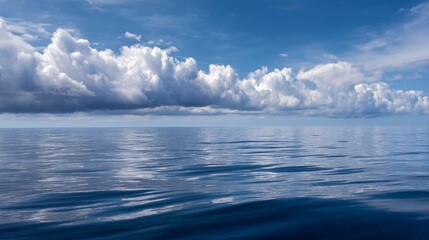 Fototapeta premium Tranquil ocean reflection at midday serene seascape nature photography calm waters wide angle beauty of the sea