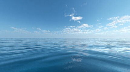 Obraz premium Calm ocean waves serene seascape nature photography clear blue sky horizontal view tranquility and peace