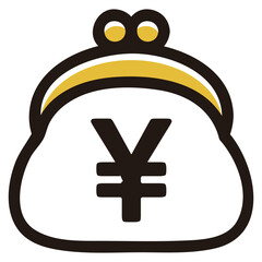 シンプルながま口財布のイラスト　円マーク