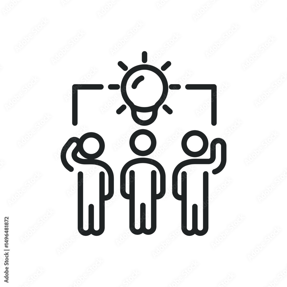 Poster brainstorm thin line icons. editable stroke and perfect pixel on transparent background