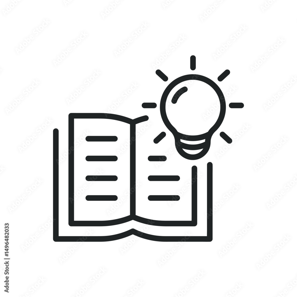 Poster knowledge thin line icons. editable stroke and perfect pixel on transparent background