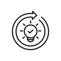 Idea thin line icons. Editable stroke and Perfect pixel on transparent background