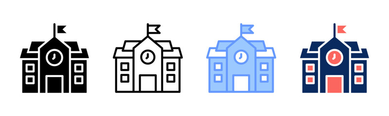 School icon sheet multiple style collection