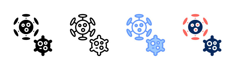 Virus icon sheet multiple style collection