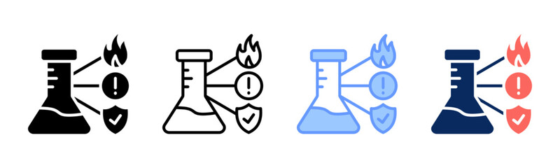 Chemical icon sheet multiple style collection