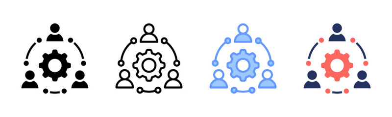 Collaboration icon sheet multiple style collection