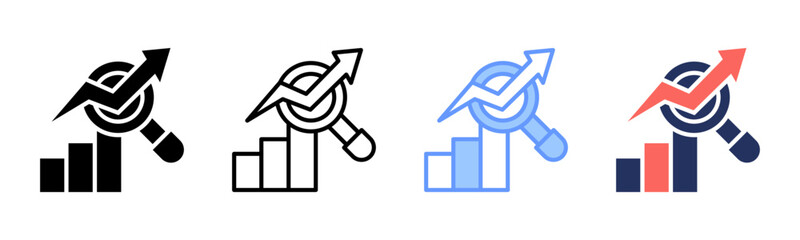 Market Research icon sheet multiple style collection