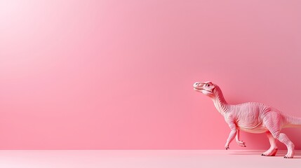 Pink Dinosaur Toy on Pink Background