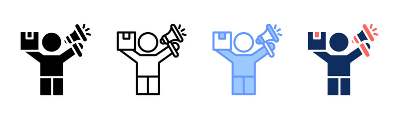 Influencer Marketing icon sheet multiple style collection