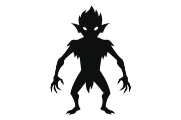 halloween vector illustration of a silhouette of a wolf