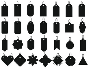 Blank Tag Shapes Silhouette Clipart – 30 Black Label Designs for Crafts and Labels