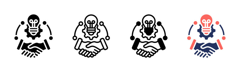 Collaboration icon sheet multiple style collection