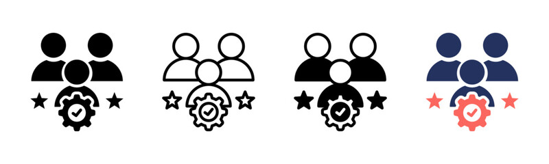 Teamwork icon sheet multiple style collection