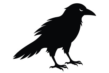 halloween raven silhouette isolated on white