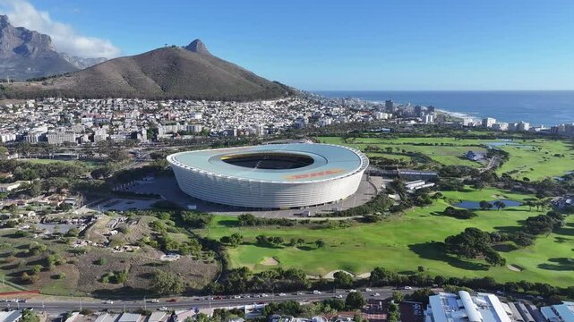 Dhl Stadium In Cape Town Western Cape South Africa. Bustling Downtown Cityscape With Modern Buildings. Town Sky Background Backgrounds Urban. Town Panoramic. Cape Town Western Cape.