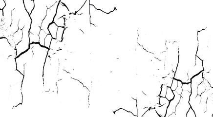 Black crack background. Scratched lines texture. Vector illustration.