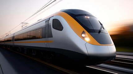Fototapeta premium High Speed Train, Modern Transportation, Rail Travel: Future Mobility Concept