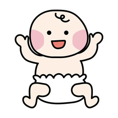 おむつをはいている赤ちゃん