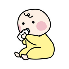 哺乳瓶でミルクを飲む赤ちゃん