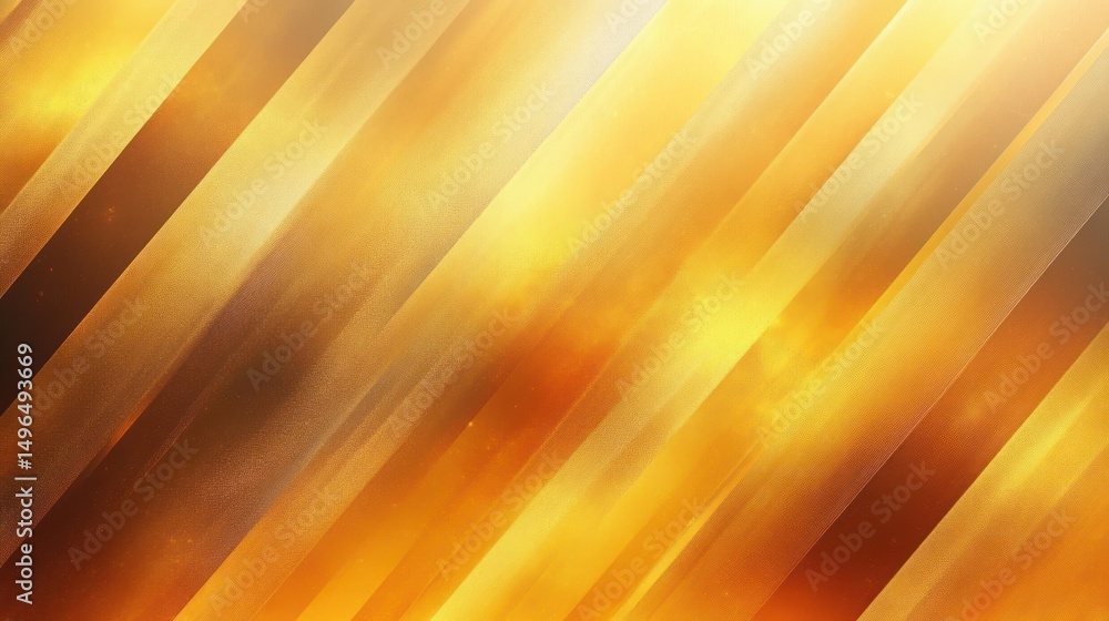 Poster abstract golden and yellow diagonal stripes with light texture and glowing effects creating a warm l
