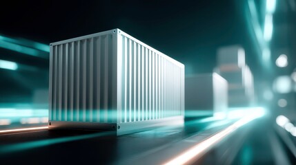 Obraz premium Shipping Container Logistics: Modern Transportation, Global Trade, Freight Transport.