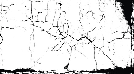 Fototapeta premium Black and white grunge crack wall texture.