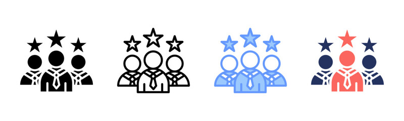 Leadership icon sheet multiple style collection