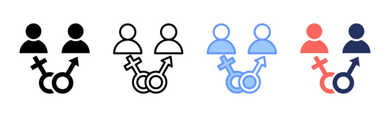 Gender Identity icon sheet multiple style collection