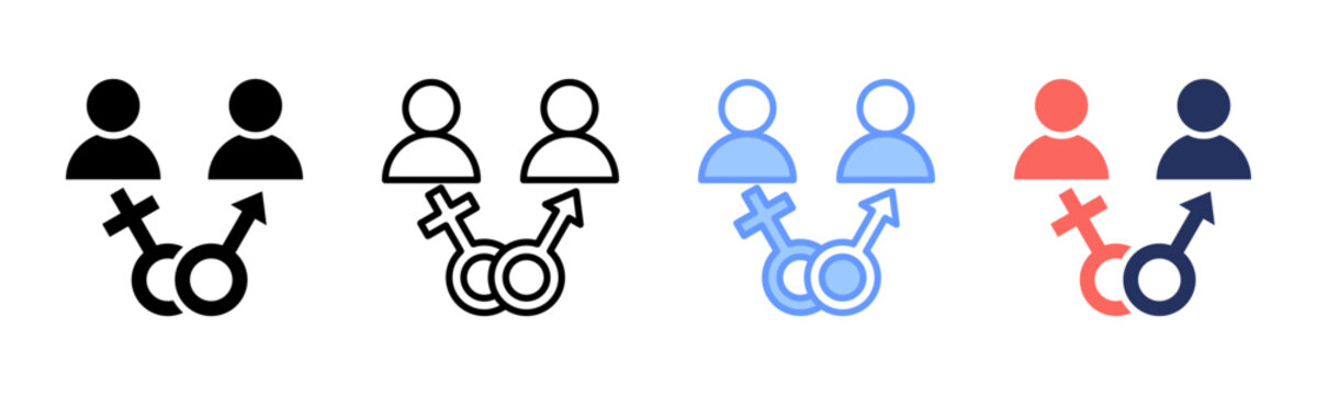Gender Identity icon sheet multiple style collection