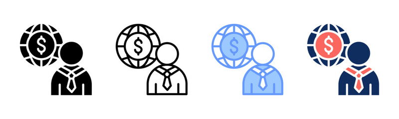 International Business icon sheet multiple style collection